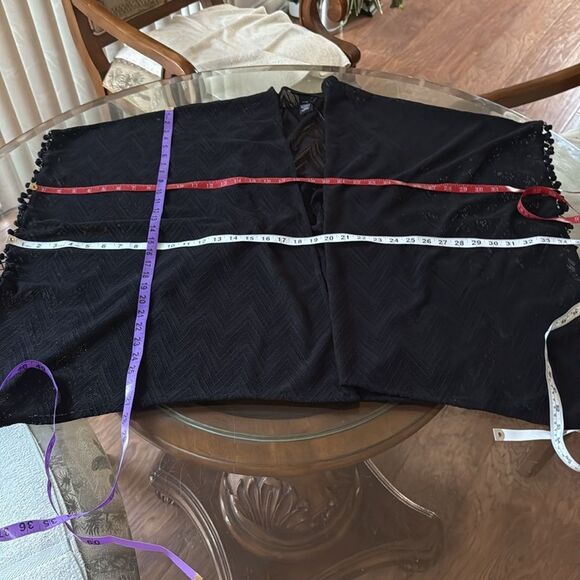 Catherines Black Chevron Kimono Beach Coverup Sz 0X-1X PalmPalm Ball Cruise Wear - Picture 12 of 12